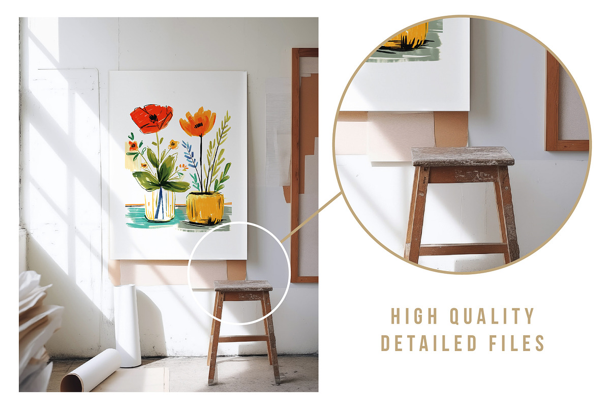 Artist Studio mockup bundle PSD, a Household Mockup by Amy Louise Baker (Photo 2 of 3)