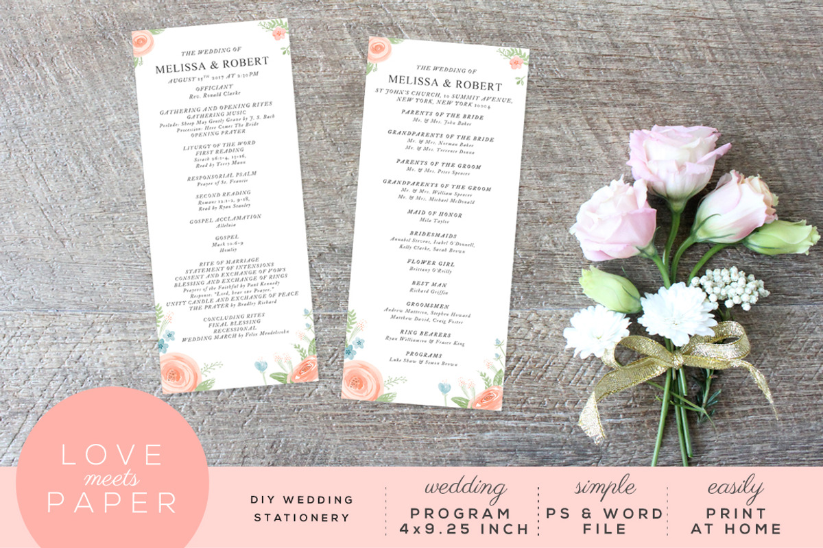 Wedding Program Template P1019, an Invitation Template by Love Meets Paper (Photo 4 of 4)