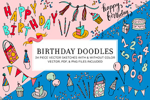 Hand Sketched Vectors - Birthday, an Illustration by r.r.palacios