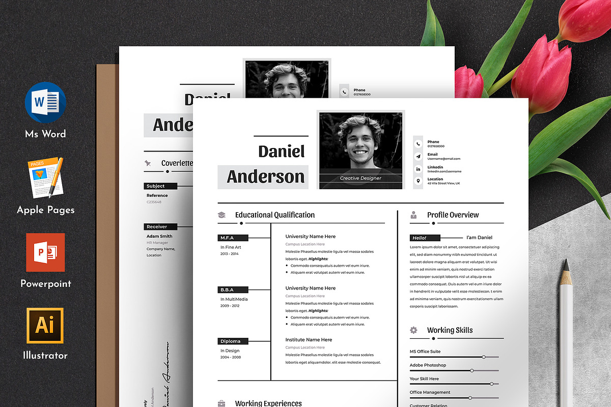 Resume Cv Template Word Apple Pages, a Resume Template by Tbunny (Photo 1 of 6)