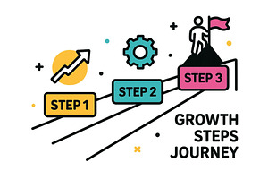 Vector illustration of growth steps, a Finance Illustration by ZinetroN