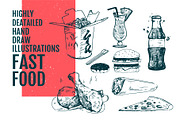 50+ Hand Drawn Fast Food Elements, a Food Illustration by Vitaliy Starkov (Thumbnail 6 of 8)