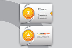 White & Orange Elegant Business Card