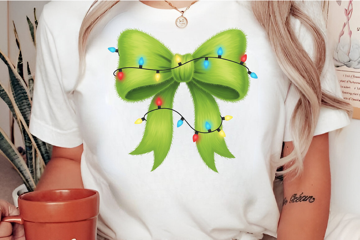 Festive Green  Bow Christmas PNG, an Illustration by Craft Nest (Photo 3 of 6)