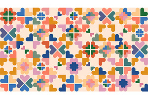 Colorful Bauhous Heart background
