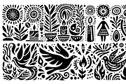 Vintage Birds Folk Art, a Decorative Illustration by devastd (Thumbnail 4 of 28)