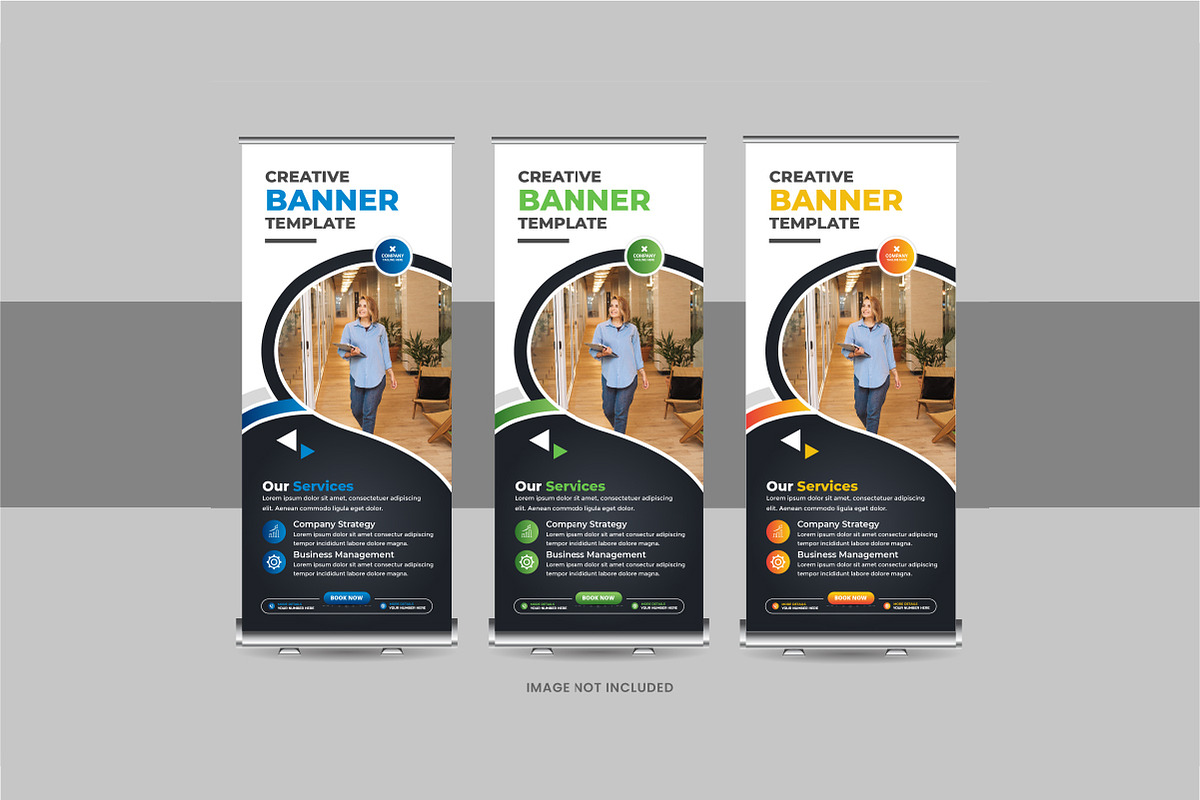 Roll-Up Banner, X Banner Design Set, a Stationery Template by Pavel_design (Photo 3 of 11)