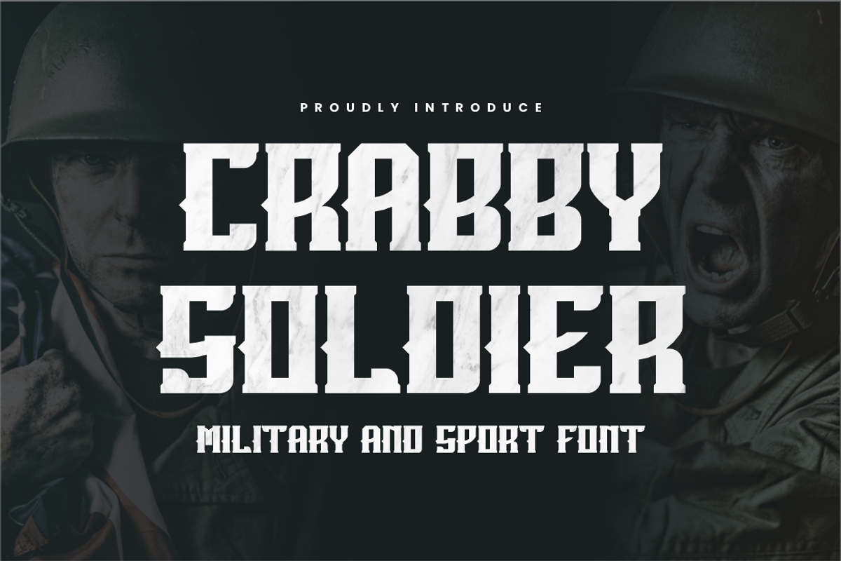 Crabby Soldier - Sport & Military Fo, a Serif Font by QR Design Studio (Photo 1 of 8)