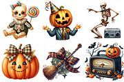 Cute Retro Halloween Clipart, an Illustration by Pixels.Craft (Thumbnail 4 of 9)
