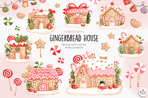 Christmas Gingerbread Houses Clipart