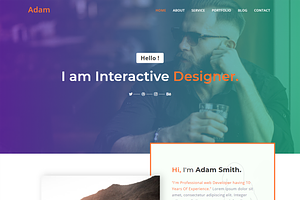 Adam Minimal Portfolio HTML Template