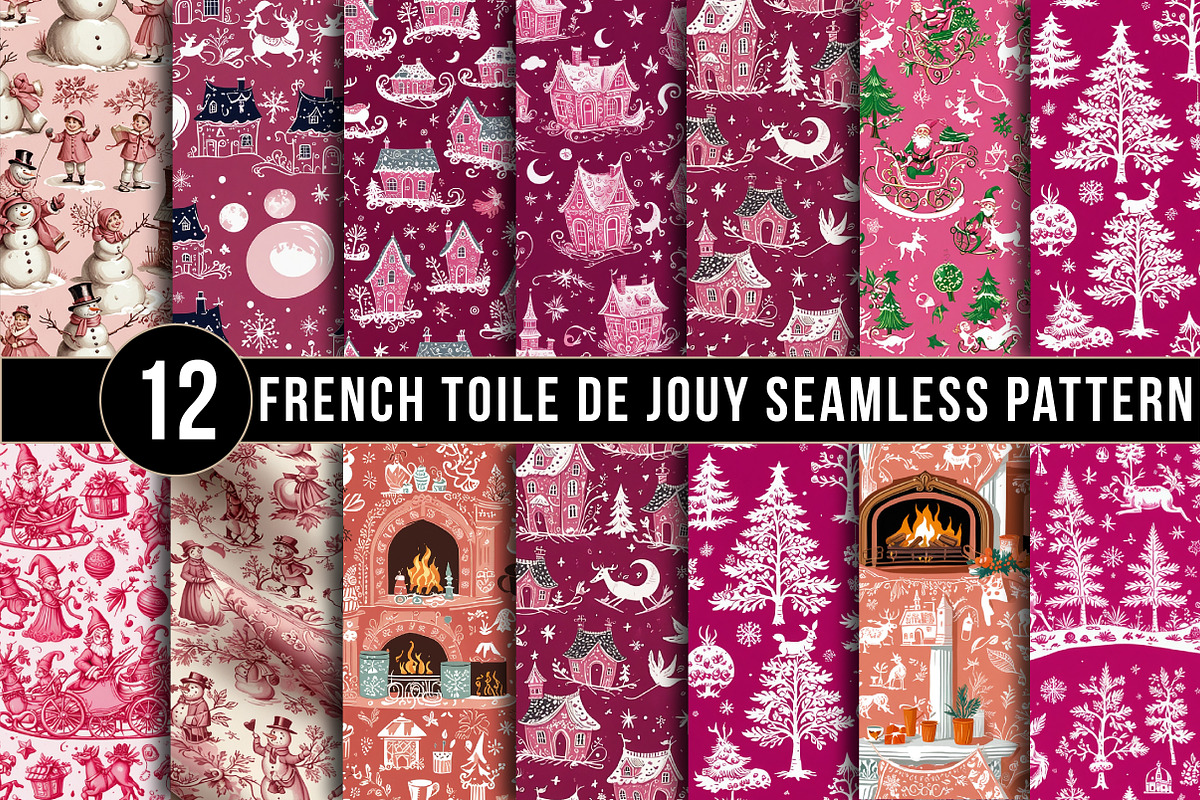 French Toile De Jouy Seamless, a Pattern Graphic by DreamArtGraphic