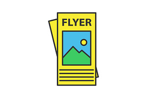 Flyer Mockup Color Icon