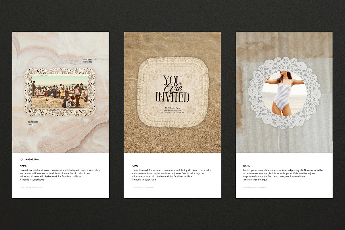 Nostalgic Beach Instagram Templates, a Social Media Template by Pani Temp. (Photo 9 of 16)