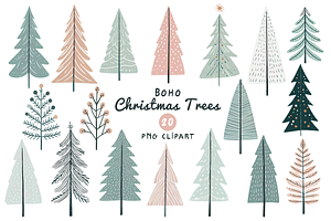 Christmas Tree PNG Clipart Bundle, a Seasonal Illustration by LemonDesign