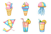 Summer Beach Line Art Doodles, an Illustration by SinaCreation (Thumbnail 3 of 10)