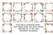 Hand drawn watercolor books frame, a Background Graphic by SketchArtStudio (Thumbnail 1 of 3)