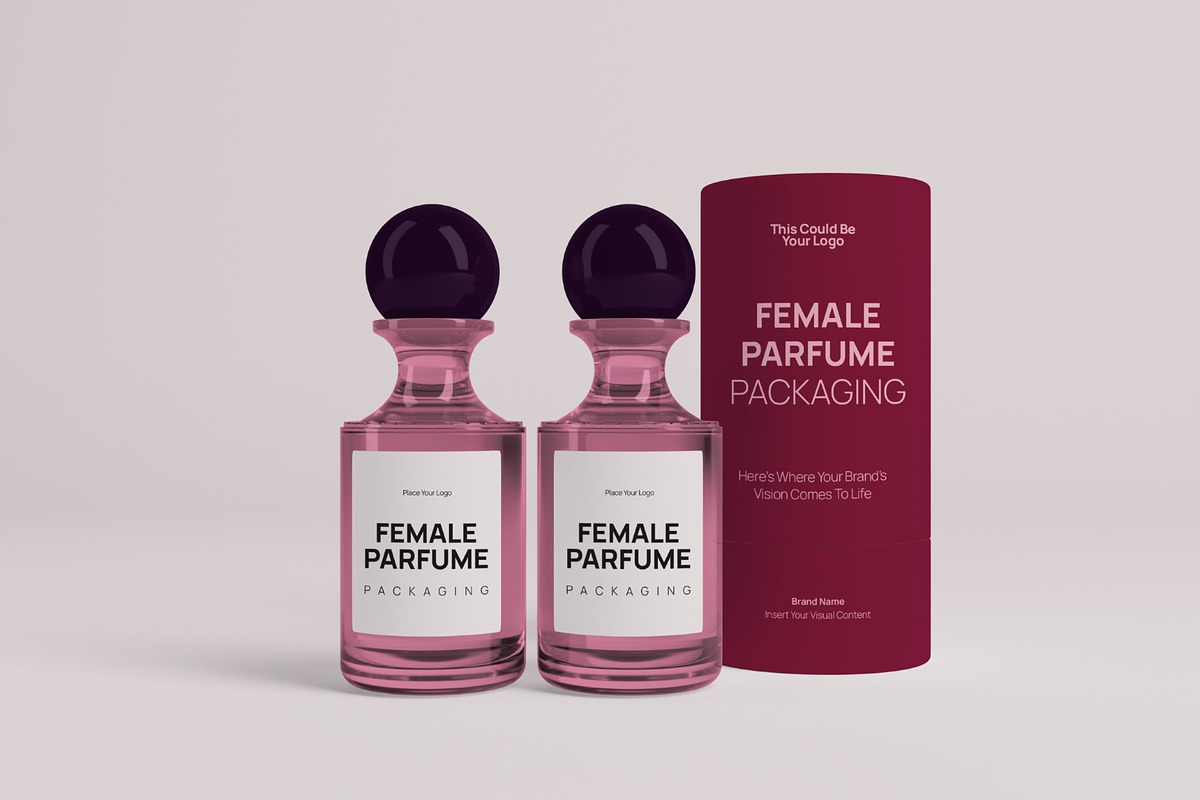Female Perfume Packaging Mockup, a Packaging Mockup by graphicook (Photo 2 of 4)