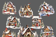 Watercolor Christmas House, a Seasonal Illustration by Vasmila (Thumbnail 5 of 8)