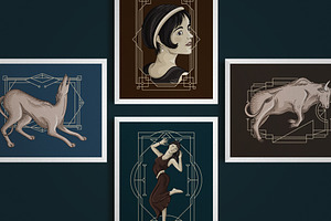 12 Art Deco Illustrations