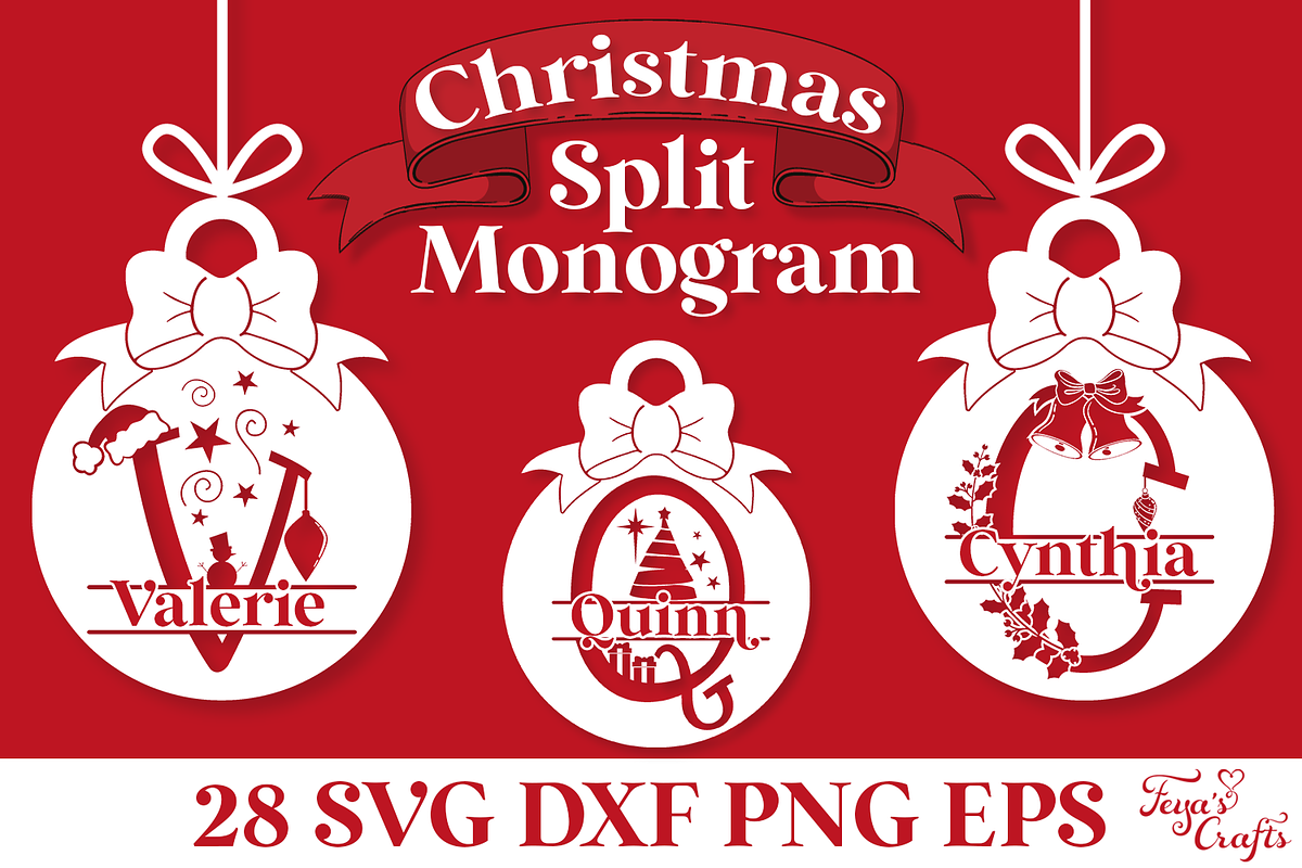 Round Christmas Monogram Vector Pack, an Illustration by Anastasia Feya (Photo 1 of 9)