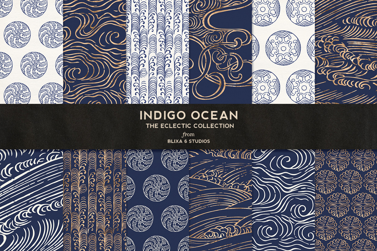 36 Japanese Wave & Gold Icons, a Pattern Graphic by Blixa 6 Studios (Photo 3 of 10)