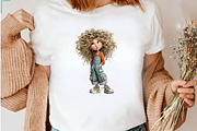 Whimsical Curly Girl Clipart Bundle, a Seasonal Illustration by CreationArt (Thumbnail 6 of 7)