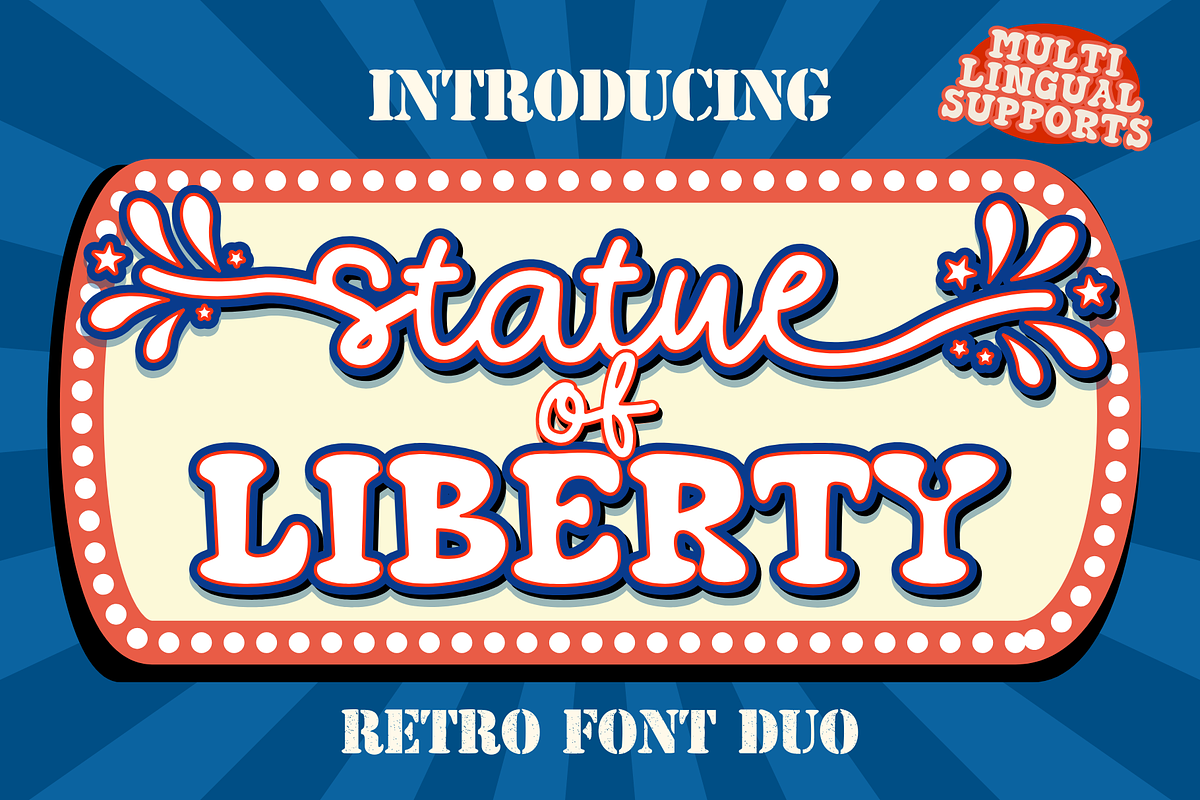 Statue of Liberty is Retro duo font, a Handwritten Font by Brown Cupple (Photo 1 of 9)