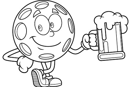Pickleball Character Holding Beer