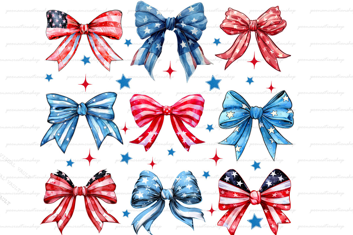 Coquette America Bow Shirt Comfort, an Object Graphic by Little Mango