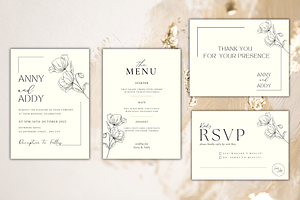 Minimalist Wedding Invitation Suite!, a Print Template by TheSimplySereneShop