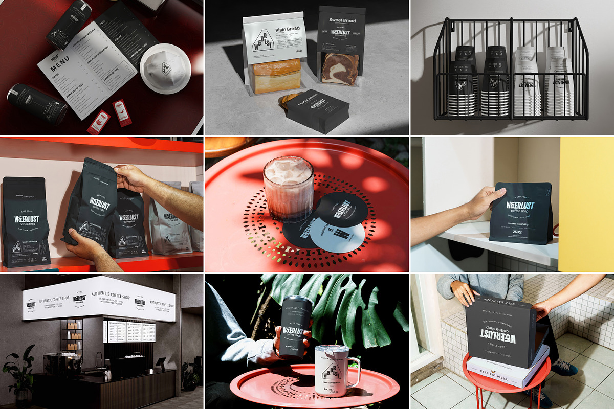 Coffee Shop, Bakery, Pizza Mockups, a Mockup by Vitora Mockup (Photo 1 of 13)