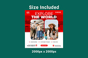 50 Travel social media set, a Poster Template by Design.wala (Thumbnail 6 of 7)