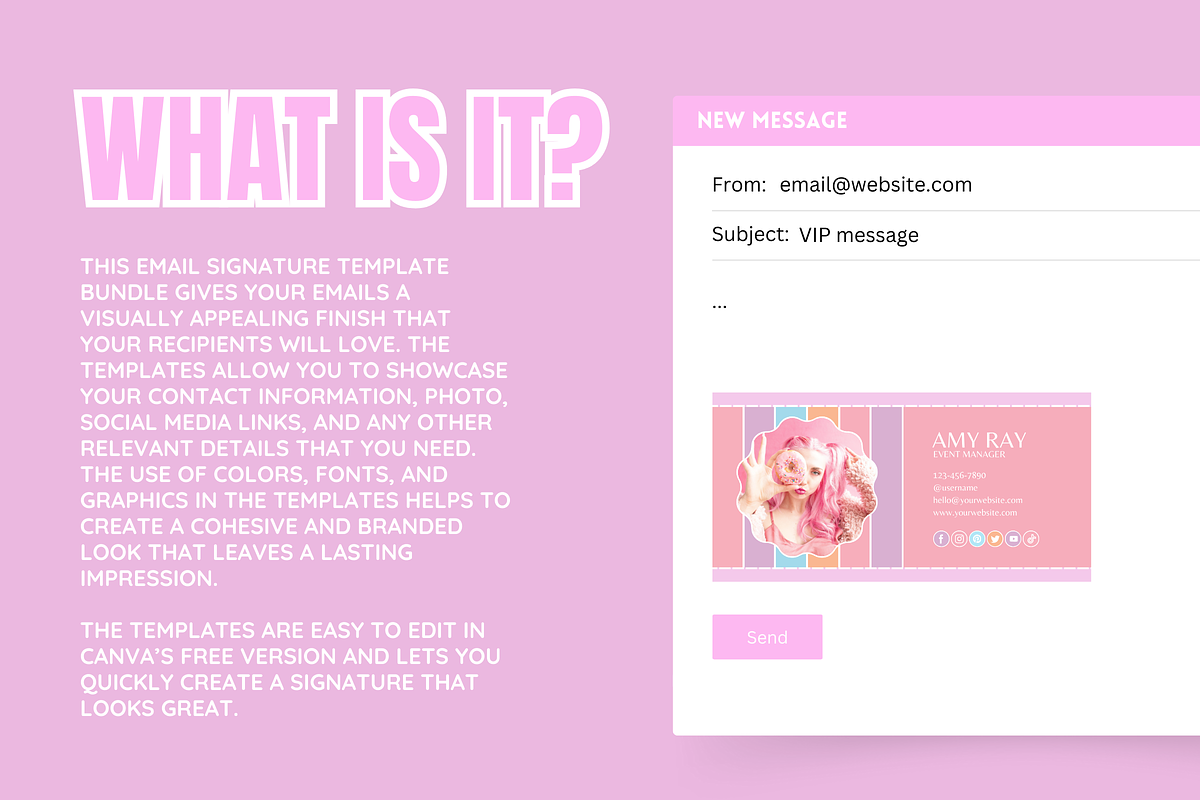 Pastel Email Signature Templates, an Email Template by SunshineStudioBoutique (Photo 2 of 9)