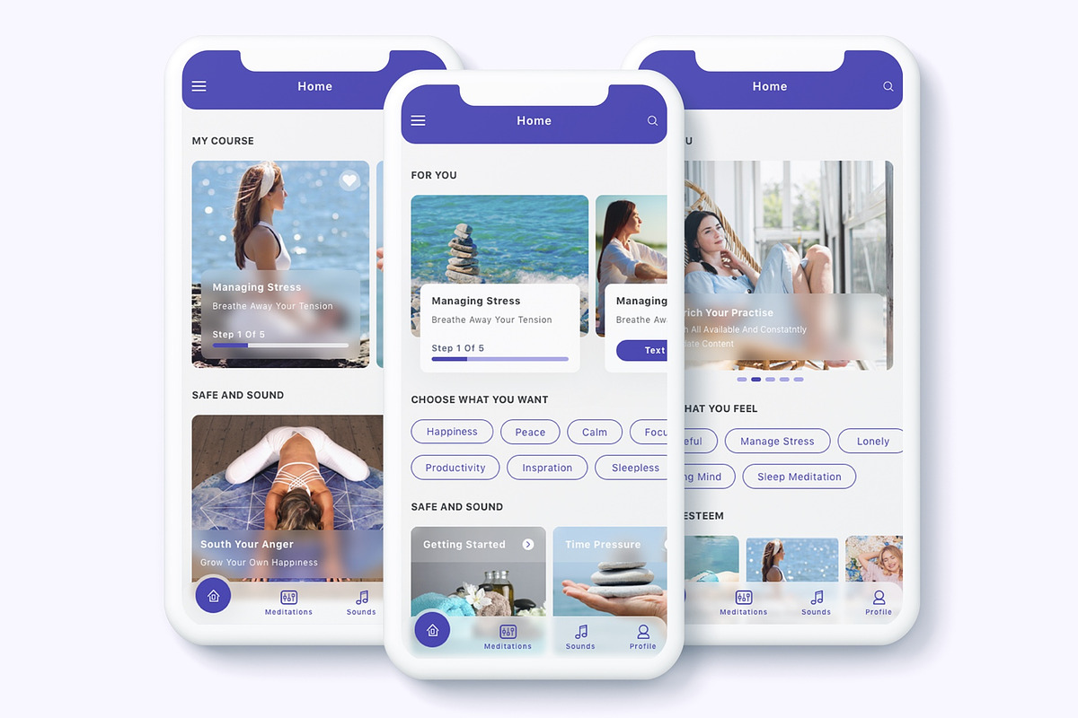 Meditation & ASMR App Ui Kit, an UI Kit Template by Betush (Photo 3 of 6)