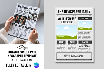 Front Page Newspaper Template