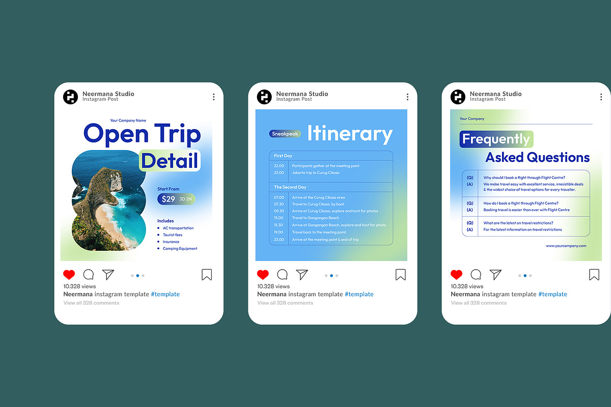 Travel Instagram Post, a Social Media Template by Neermana (Photo 4 of 4)