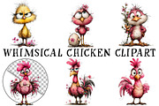 Whimsical Chicken Clipart, an Illustration by OK Design (Thumbnail 2 of 6)