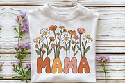 Retro Mama , Mom Flower Mother's Day, a Seasonal Illustration by Sublimation Artist (Thumbnail 3 of 9)