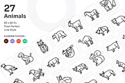 Animals Icons Set - Line, an Outline Icon by Kmg Design (Thumbnail 1 of 2)