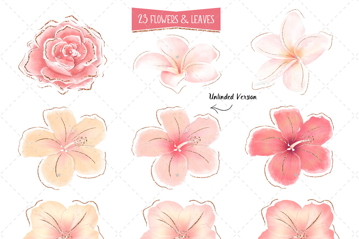 Tropical Flowers & Flamingos ClipArt, an Illustration by Pretty Little Lines (Photo 14 of 15)