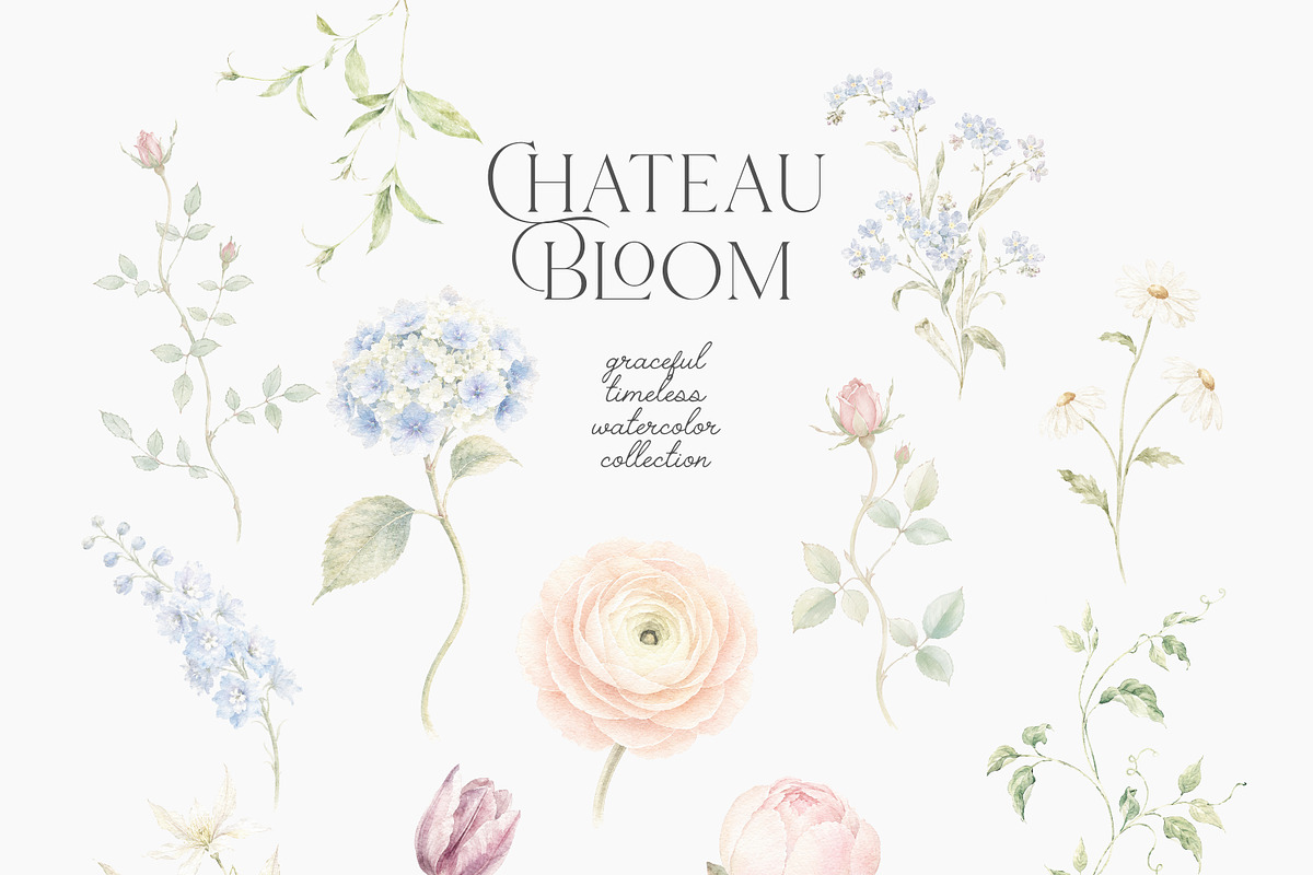 Chateau Bloom-English Garden Clipart, an Object Illustration by studioequinox (Photo 3 of 15)