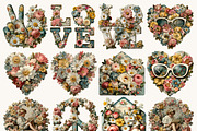 Retro Daisy Valentine Clipart Bundle, a Seasonal Illustration by BusyDaydesign (Thumbnail 2 of 9)