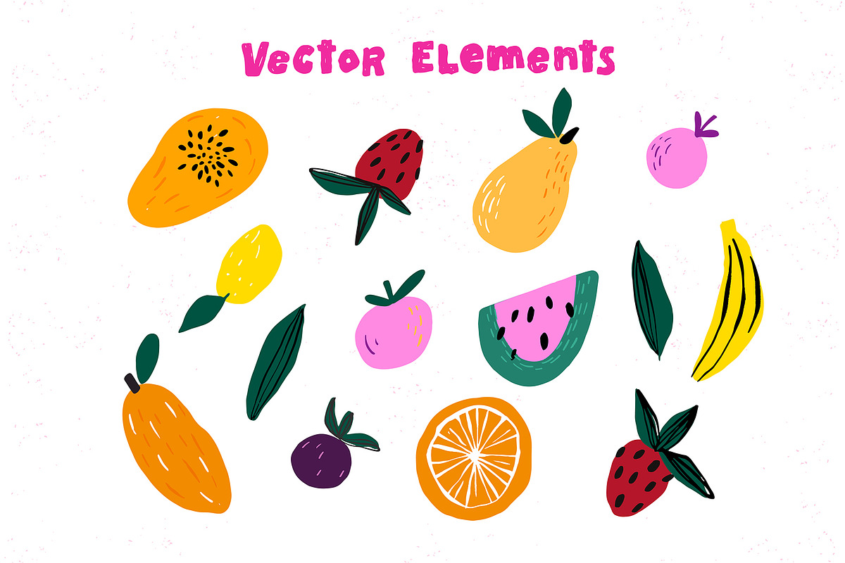 Whimsy Fruit vector iillustration, a Food Illustration by ShooShooShop (Photo 5 of 16)