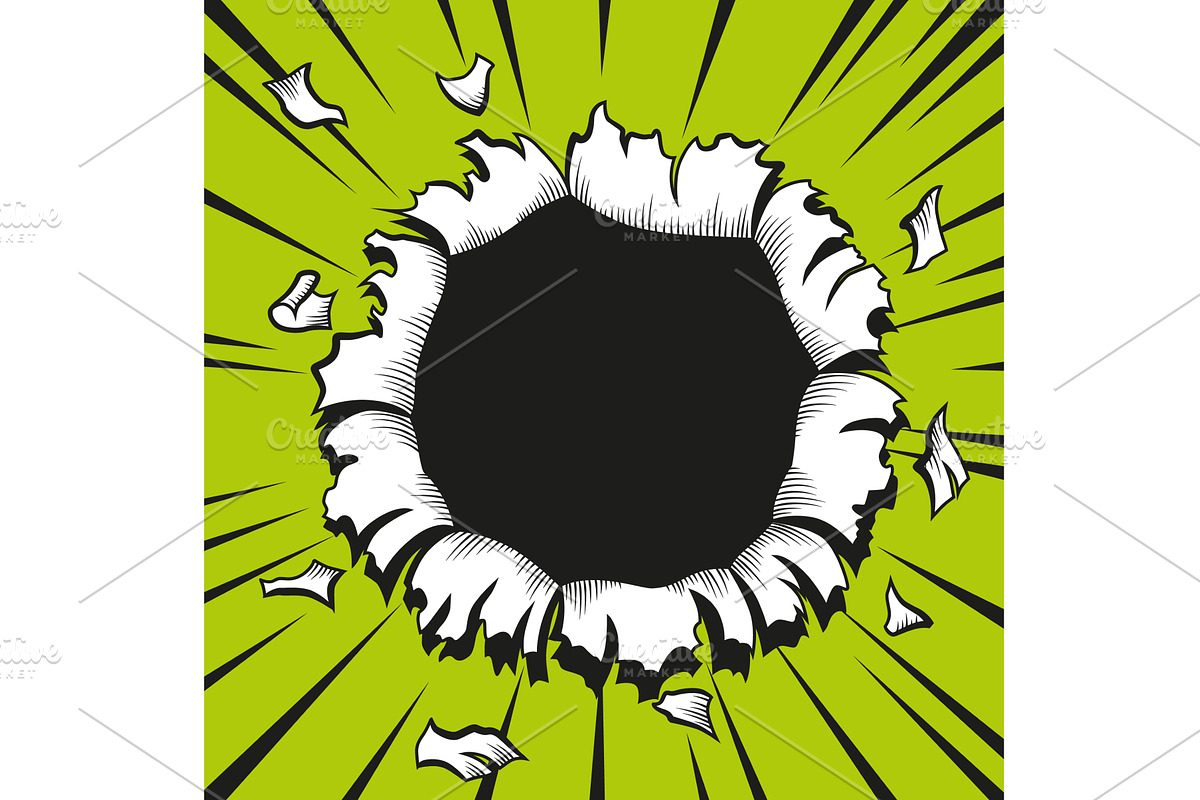 Comic book hole. Vector paper, an Illustration by Things for designers