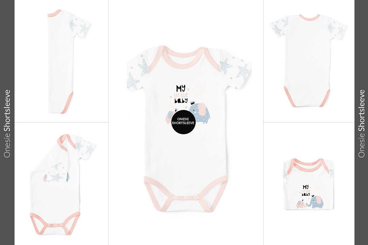 20x Baby Onesies BUNDLE Mock-up Sets, a Books & Magazine Mockup by BlackMocca (Photo 14 of 28)