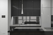 3D Living Room Kitchen Interior, an Architecture 3D Model by Giimann (Thumbnail 2 of 9)