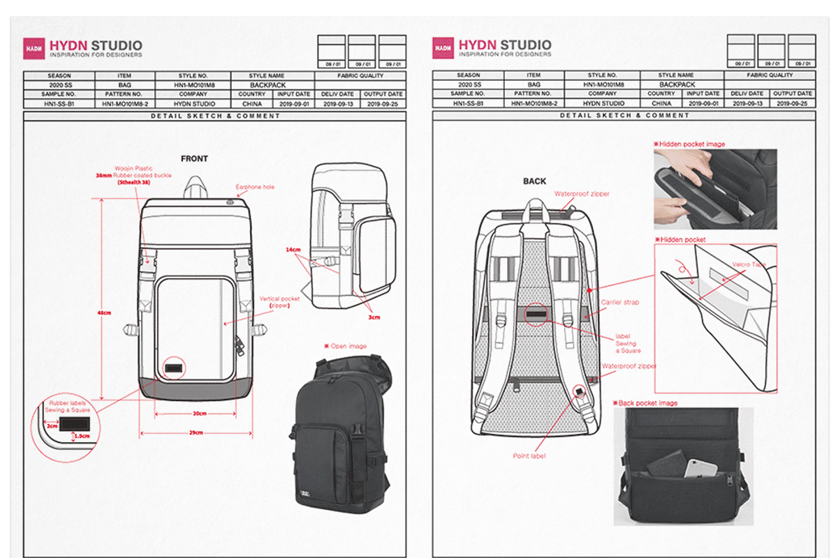 Fashion Tech Pack Templates, a Print Template by HYDNSTUDIO (Photo 1 of 6)