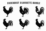Rooster Black Silhouette Vector Set, an Animal Illustration by Gfx Expert Team (Thumbnail 2 of 3)