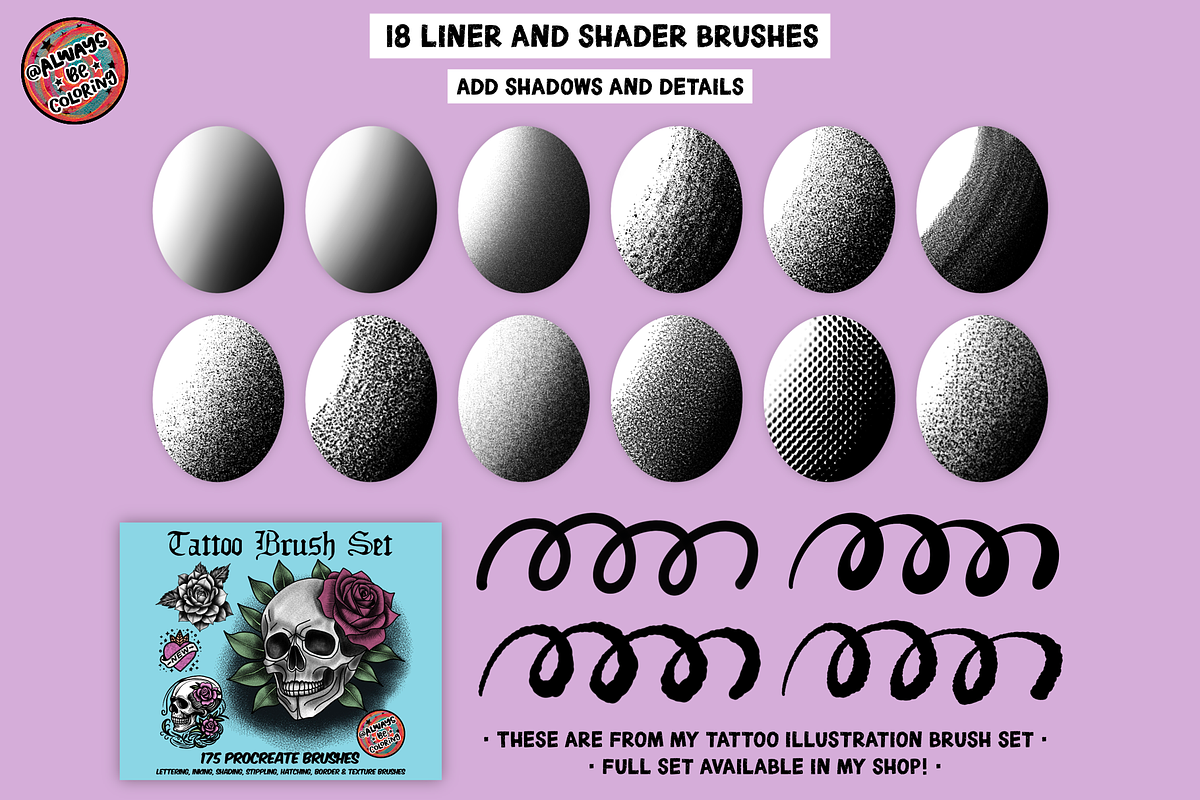 Procreate Ormamental Tattoo Brushes, a Brush Add-On by AlwaysBeColoring (Photo 6 of 11)